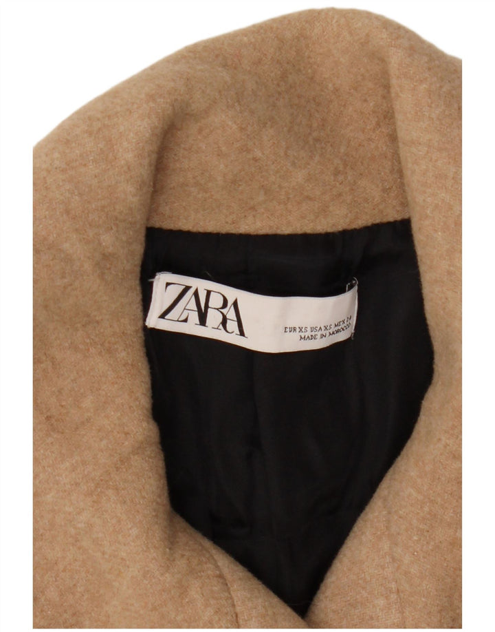 Zara Damen Loose Fit Mantel UK 6 XS Beige