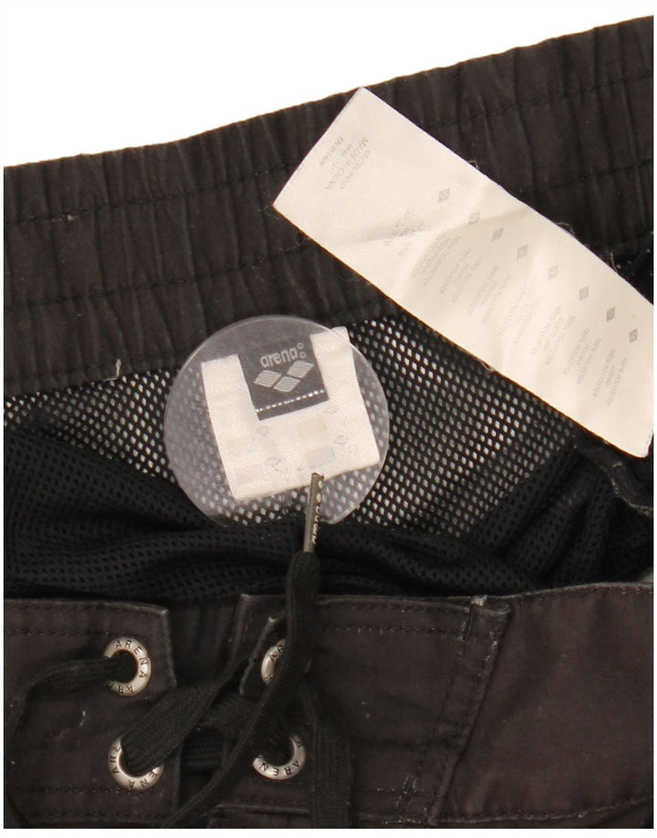 ARENA Herren-Badeshorts mit Grafik, mittelschwarz, Farbblock-Polyester