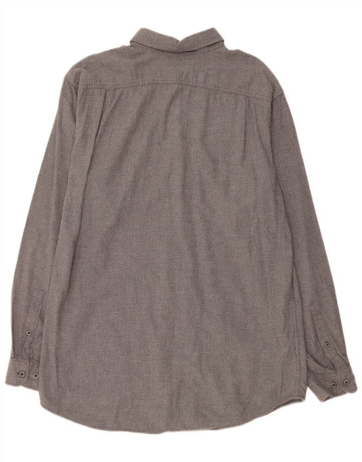 EDDIE BAUER Herren-Flanellhemd mit klassischer Passform, groß, graue Baumwolle