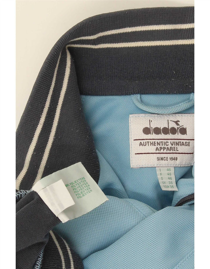 Diadora Herren-Trainingsanzug-Top-Jacke, UK 36, S, blau, Colourblock-Polyester