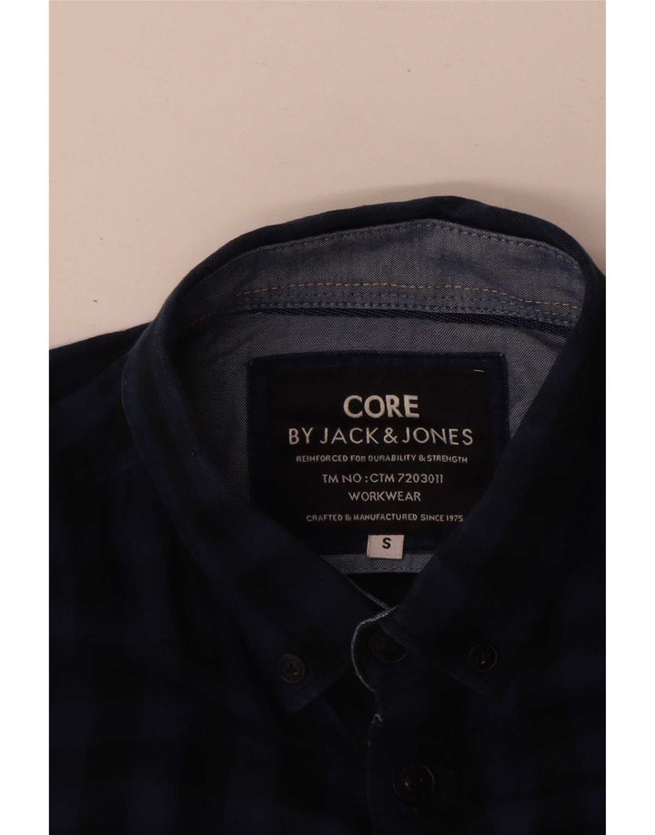 Jack & Jones Herren-Workwear-Hemd, klein, marineblau, Gingham-Baumwolle