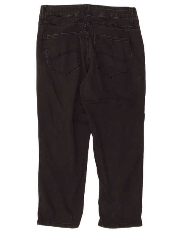 Lee Damen Easy Fit Capri Jeans US 8 Medium W28 L21 Schwarze Baumwolle