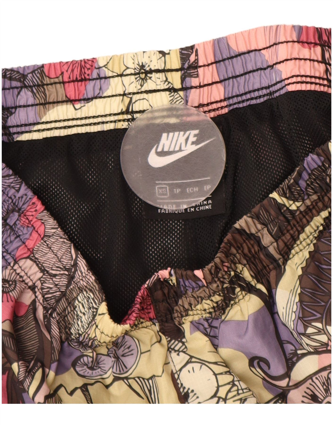 NIKE Damen-Sportshorts UK 4 XS Mehrfarbiges Blumenmuster aus Polyester