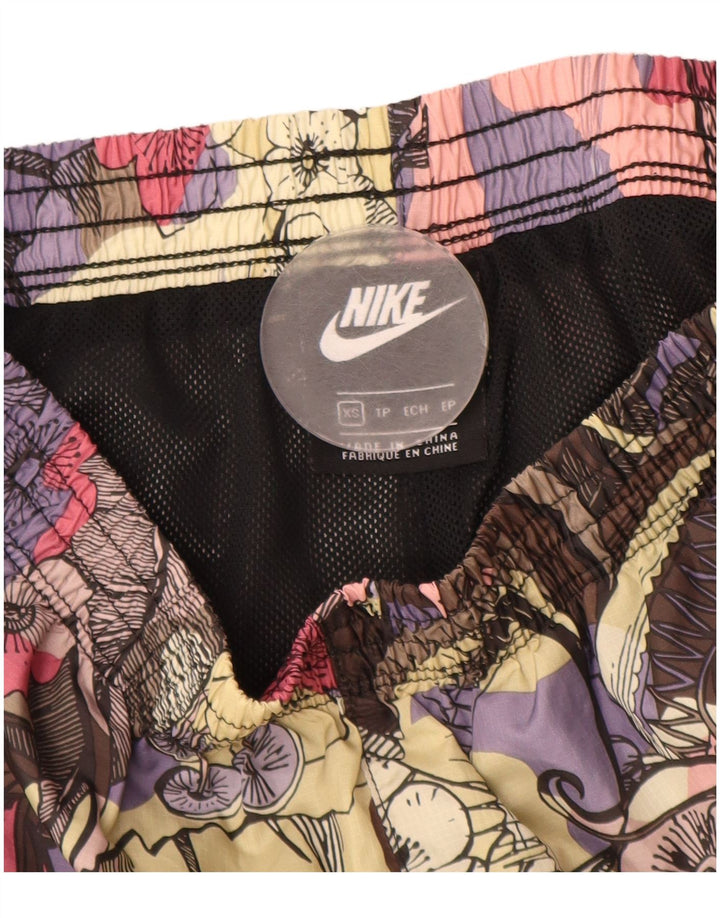 NIKE Damen-Sportshorts UK 4 XS Mehrfarbiges Blumenmuster aus Polyester