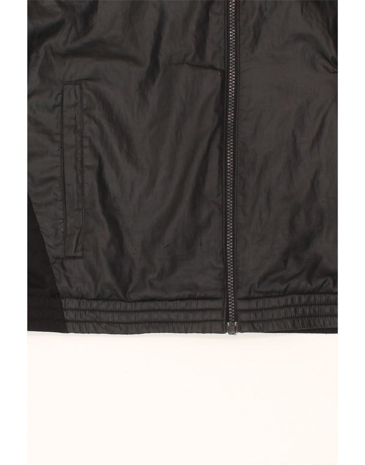 ADIDAS Mens Graphic Zip Hoodie Sweater UK 42/44 Large Black Polyester Vintage Adidas and Second-Hand Adidas from Messina Hembry 