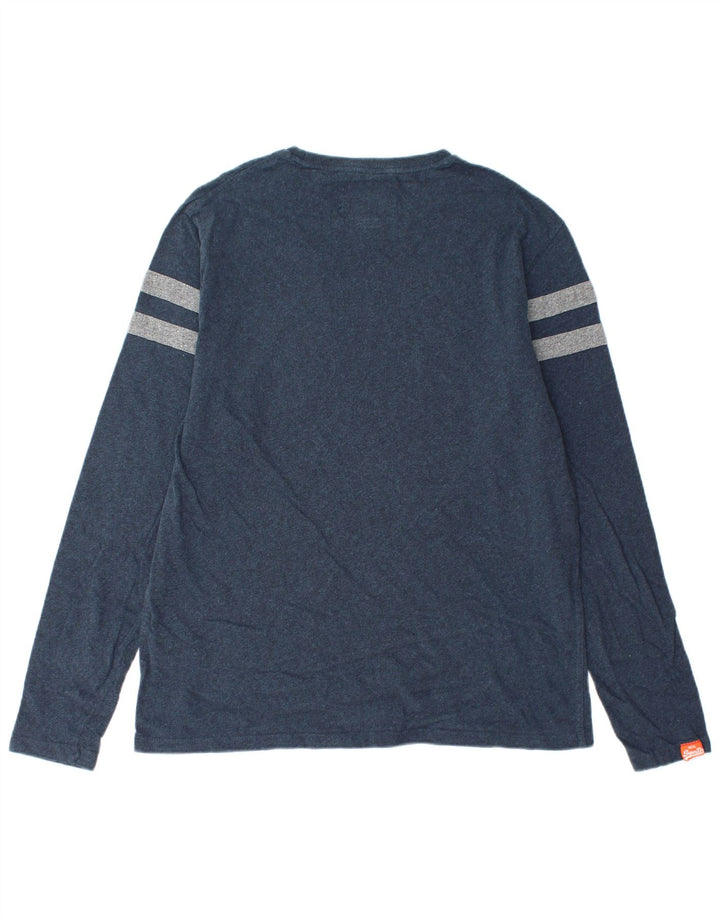 SUPERDRY Herren-Oberteil, langärmlig, 2XL, Marineblau, Colourblock-Baumwolle