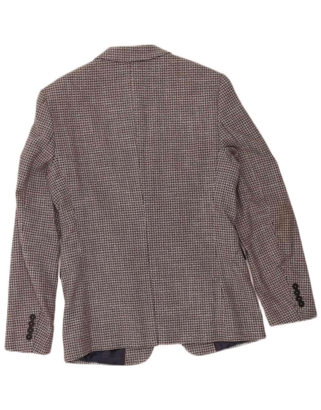 Zara Herren-Blazer mit 2 Knöpfen, EU 46, klein, braun, geometrisch, Baumwolle