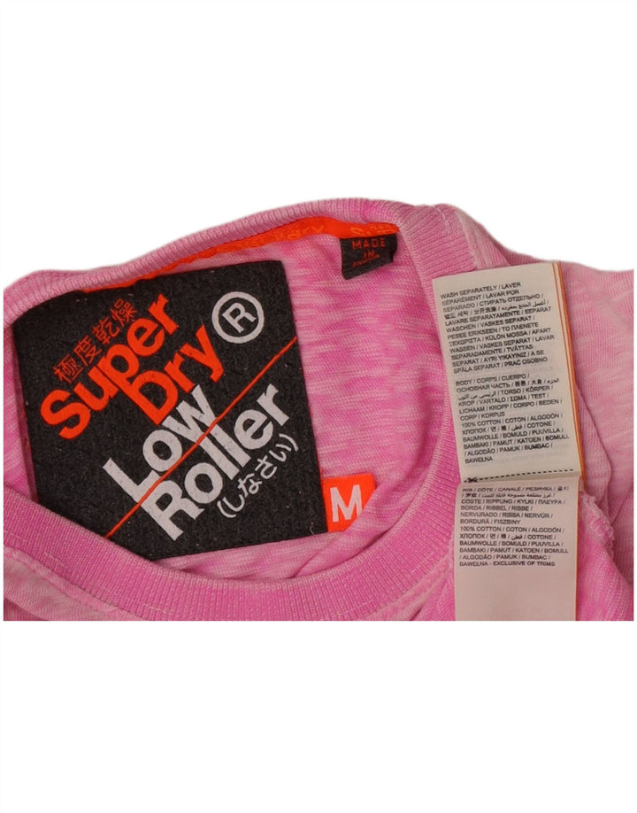 Superdry Herren T-Shirt-Oberteil aus mittelrosa gesprenkelter Baumwolle
