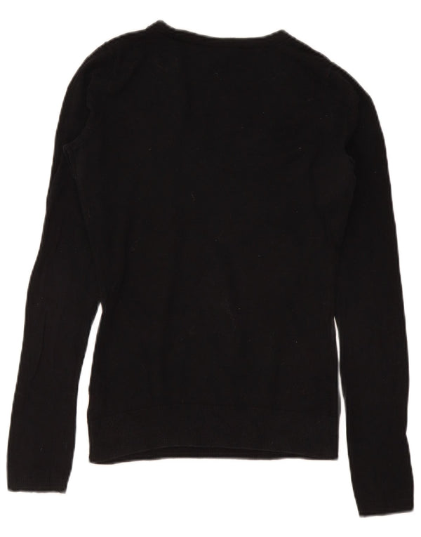Gap Damen-Pullover mit V-Ausschnitt, Gr. 10, Größe S, Schwarz, Baumwolle