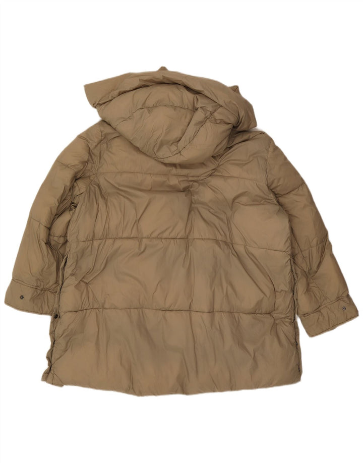 Zara Damen-Kapuzen-Übergröße, gepolsterter Mantel, UK 18, XL, Beige, Polyester