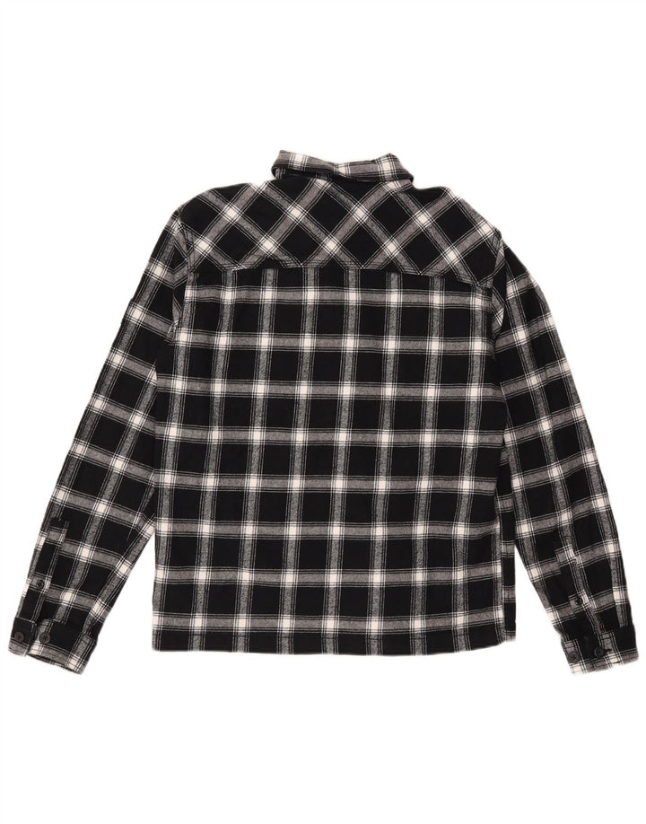 Jack & Jones Herren-Flanellhemd mit bequemer Passform, mittelschwarz, kariert, Baumwolle