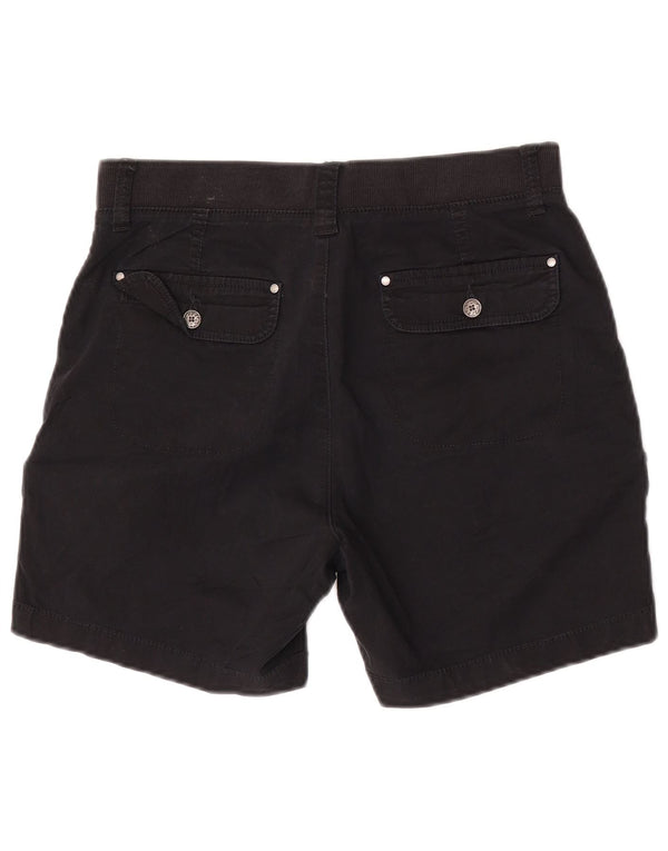 Lee Womens Mid Rise Relaxed Fit Cargo Shorts US 6 Medium W30  Black Cotton