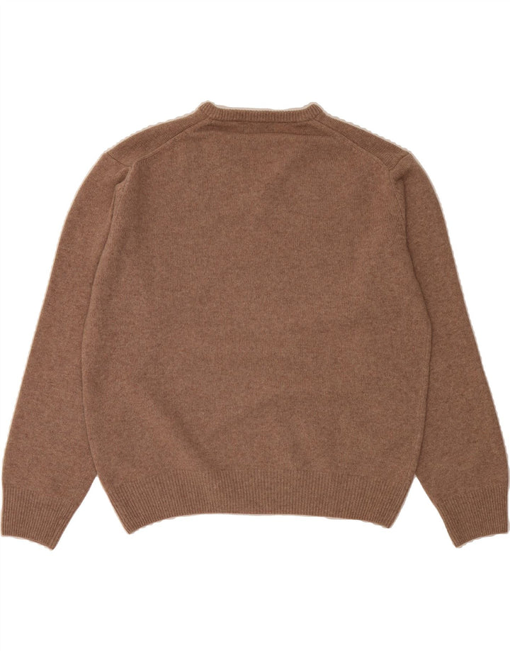 KAPPA Mens V-Neck Jumper Sweater Large Brown Lambswool Vintage Kappa and Second-Hand Kappa from Messina Hembry 