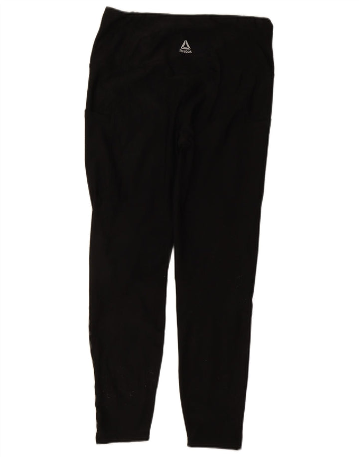 Reebok Damen Graphic Leggings UK 12 Medium Schwarz