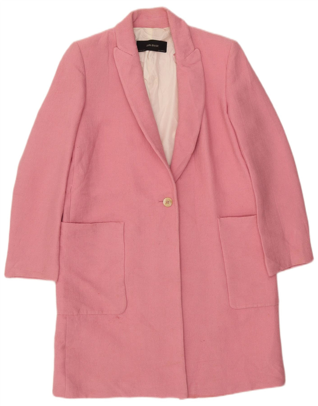 Zara Damen Mantel UK 10 Small Rosa Viskose