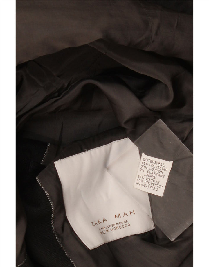 ZARA Herren-Blazer mit 2 Knöpfen, EU 48, mittelschwarz, Polyester