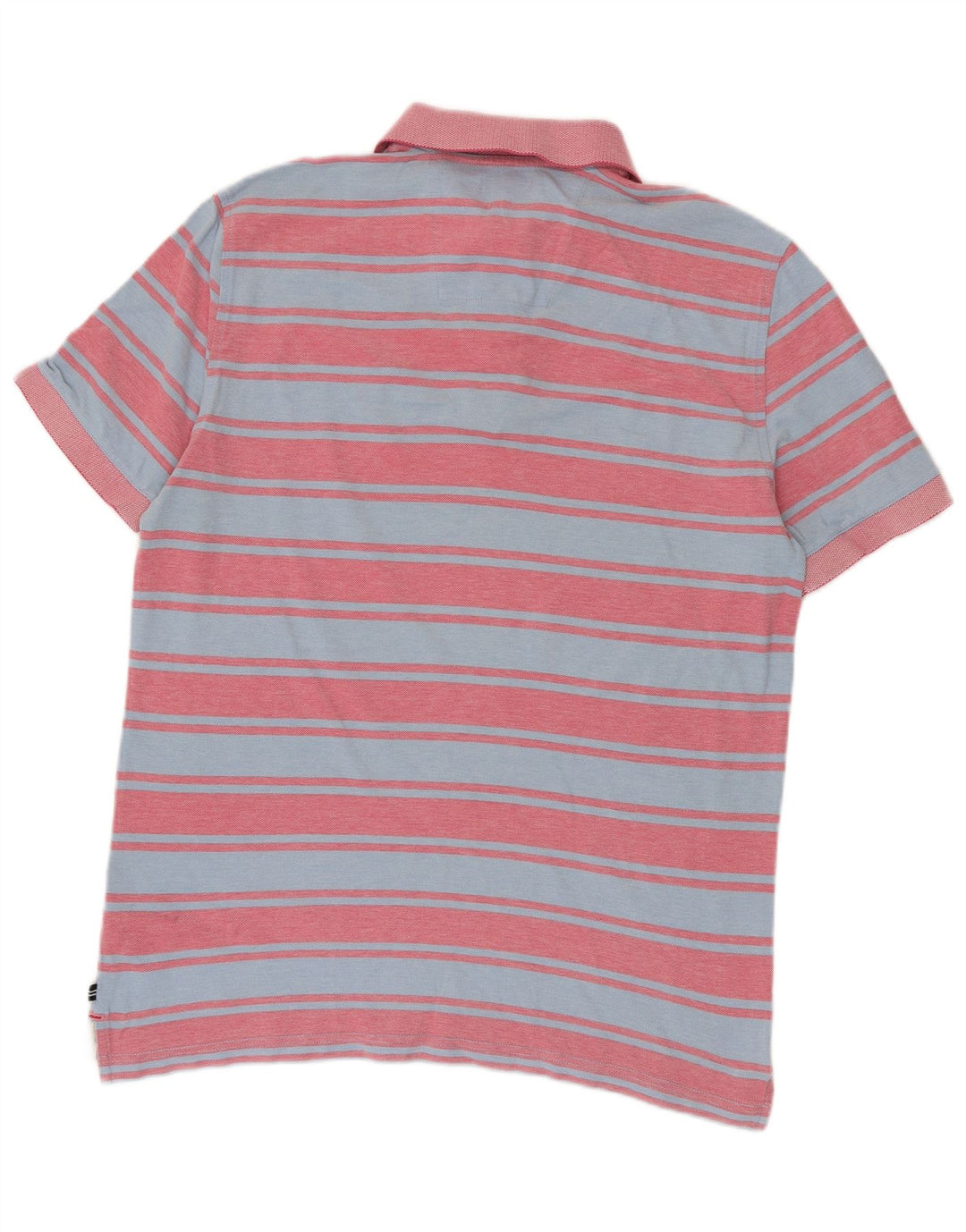 Nautica Herren-Poloshirt aus mittelblauer, gestreifter Baumwolle