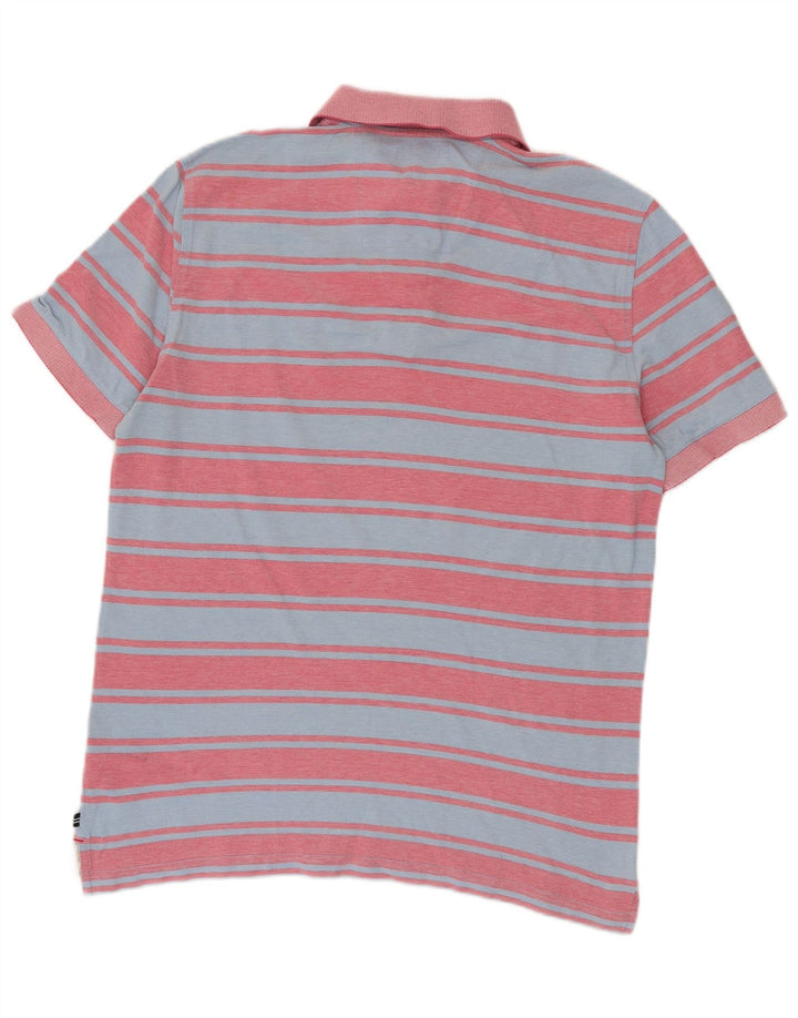Nautica Herren-Poloshirt aus mittelblauer, gestreifter Baumwolle