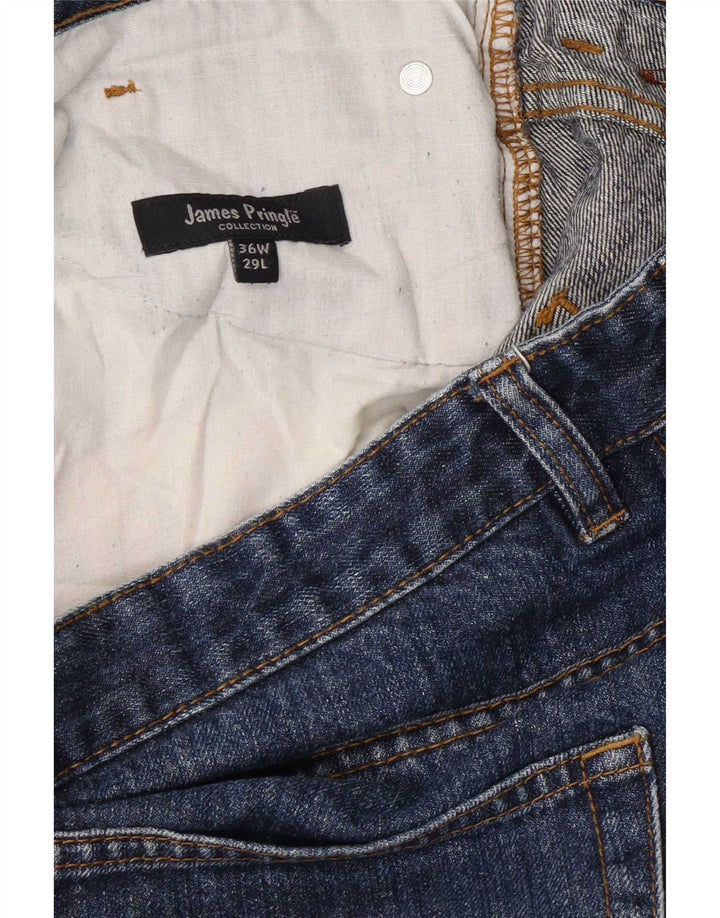 James Pringle Herren-Cropped-Jeans W36 L25 Blaue Baumwolle