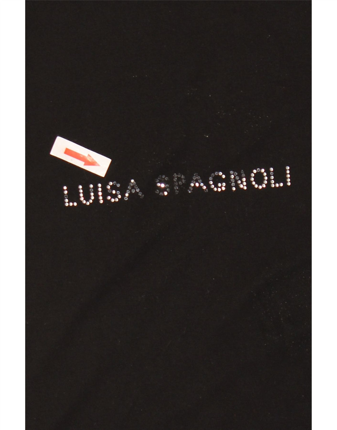 Luisa Spagnoli Damen Grafik T-Shirt Top UK 14 Medium Schwarz
