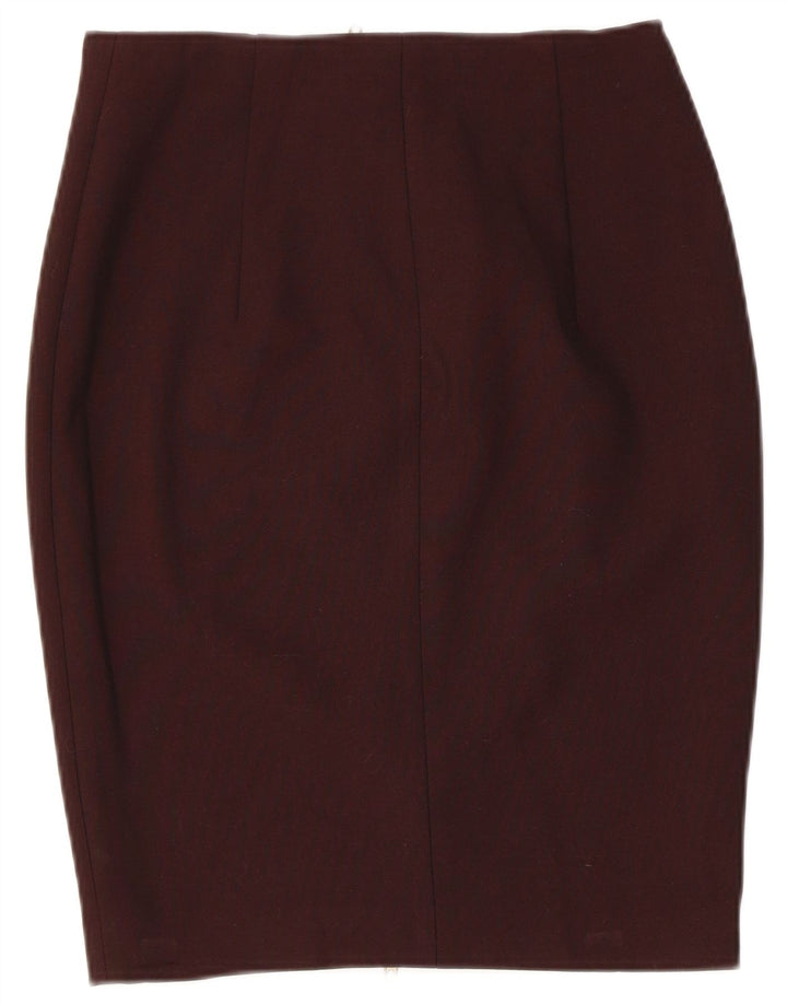 Zara Damen Bleistiftrock Medium W28 Kastanienbraune Viskose