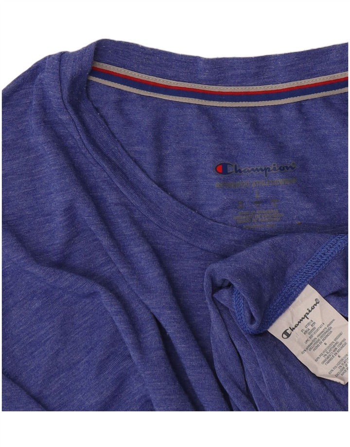 Champion Herren-T-Shirt-Oberteil, großes, blau meliertes Polyester