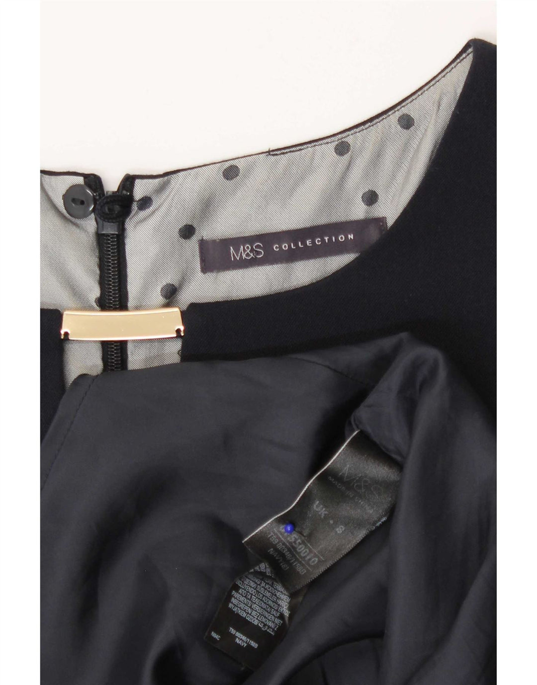 Marks & Spencer Damen Etuikleid UK 8 Small Marineblau Polyester