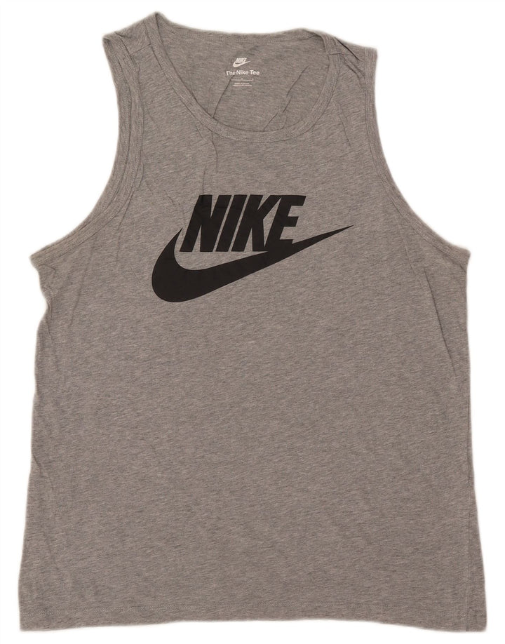 Nike Herren-T-Shirt mit Grafik, groß, grau gefleckte Baumwolle