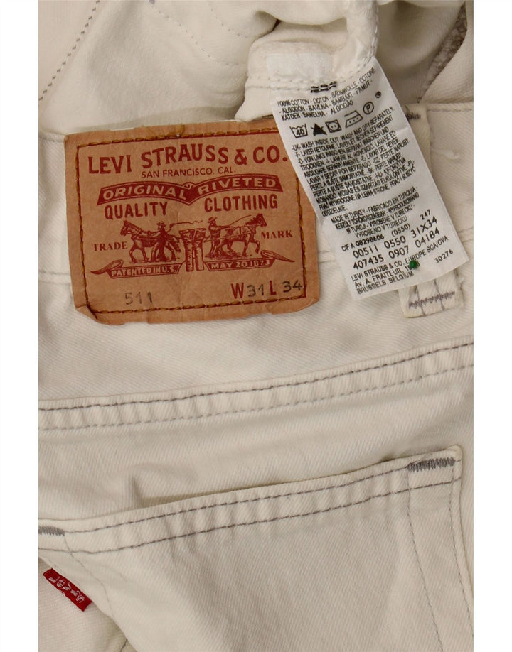 LEVI'S Herren 511 Slim Jeans W31 L34 Off White Cotton