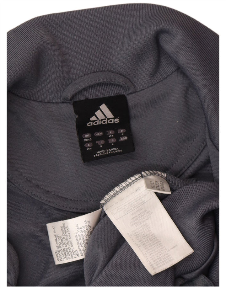 Adidas Herren-Trainingsanzug-Top-Jacke UK 38/40 Mittelgraues Colourblock-Polyester