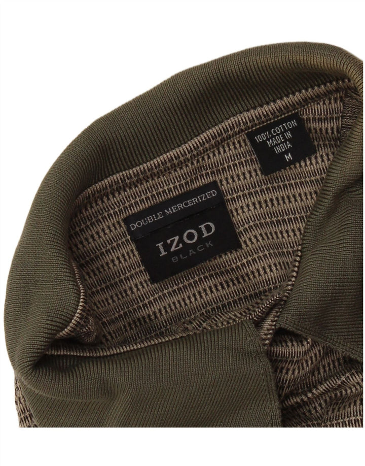IZOD Herren-Poloshirt, mittelgroße Khaki-gestreifte Baumwolle