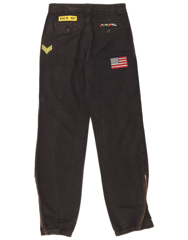 Killer Loop Damen Joggers Straight Jeans IT 42 Medium W28 L33 Schwarze Baumwolle