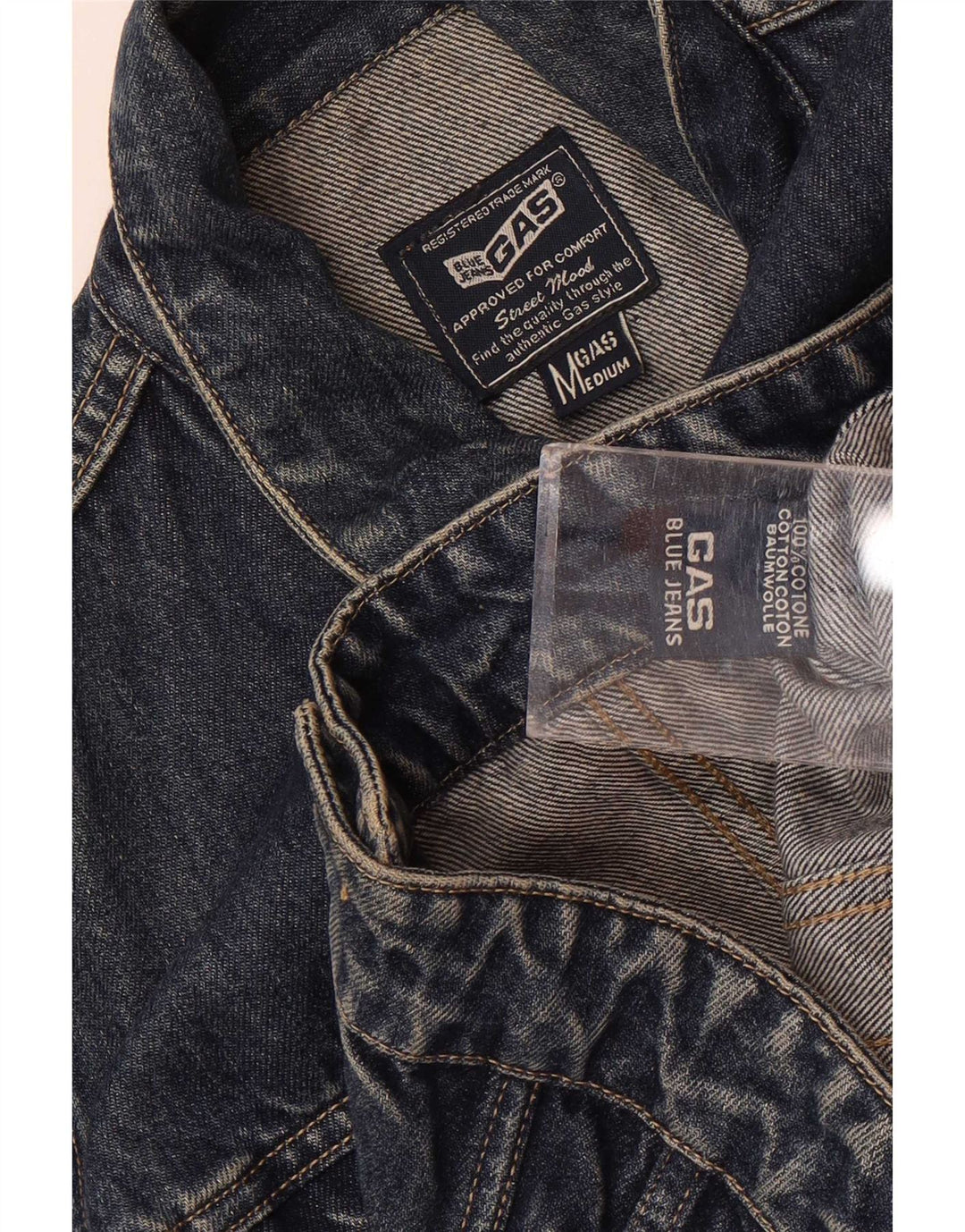 Gas Womens Crop Denim Jacke UK 12 Mittelblaue Baumwolle