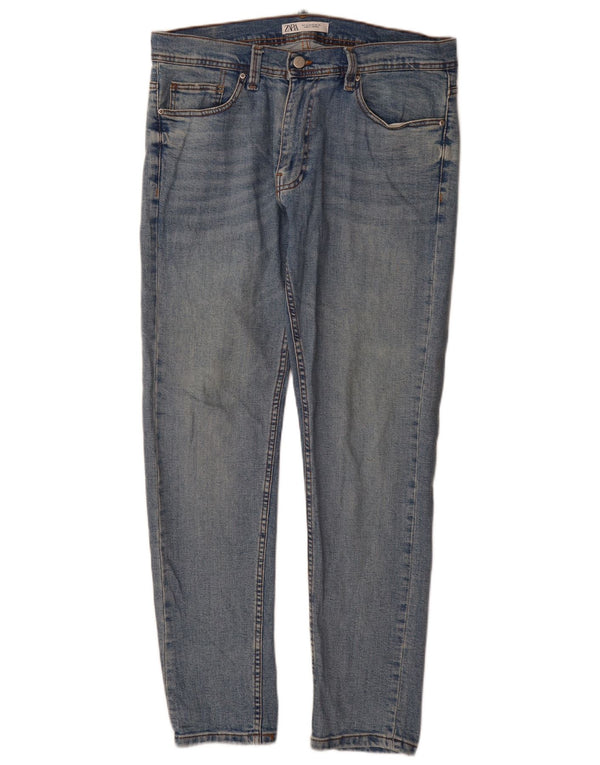Zara Herren Slim Jeans EU 44 Large W34 L32 Blaue Baumwolle