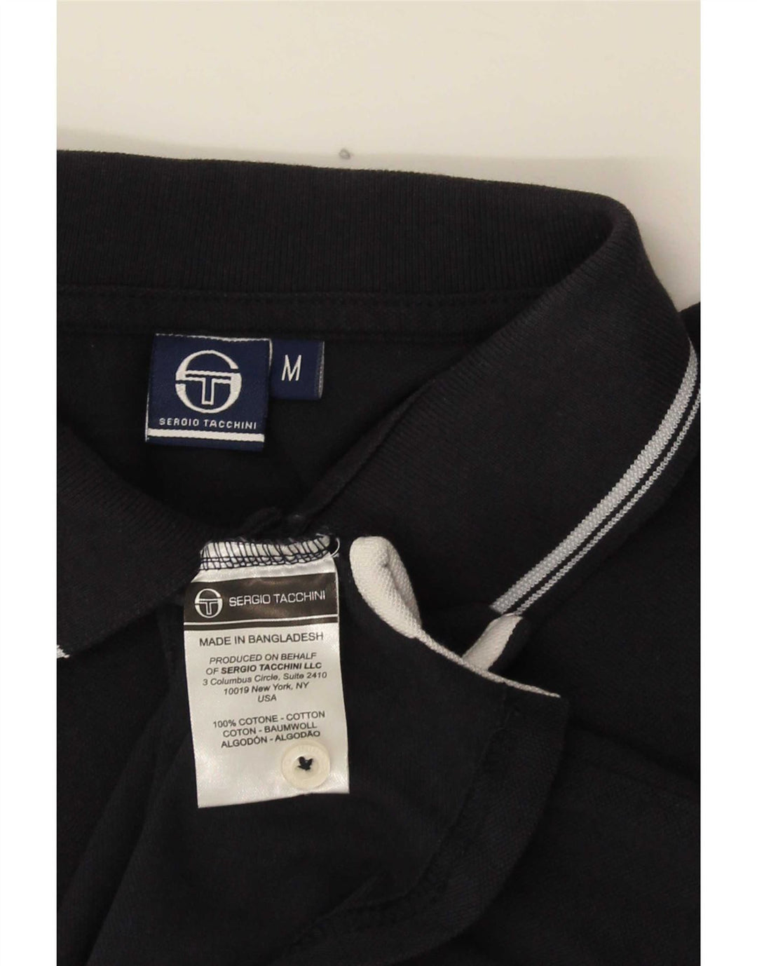 Sergio Tacchini Herren-Poloshirt, mittelmarineblaue Baumwolle