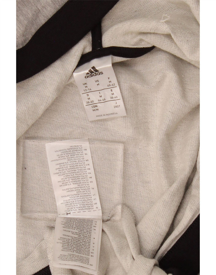 ADIDAS Damen-Strickjacke mit Kapuze, UK 12/14, Mittelgrau, Farbblock