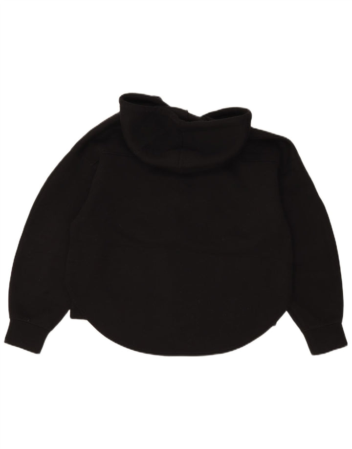 Zara Damen-Pullover mit übergroßem Reißverschluss und Kapuze, Gr. 10, Größe S, Schwarz, Polyester