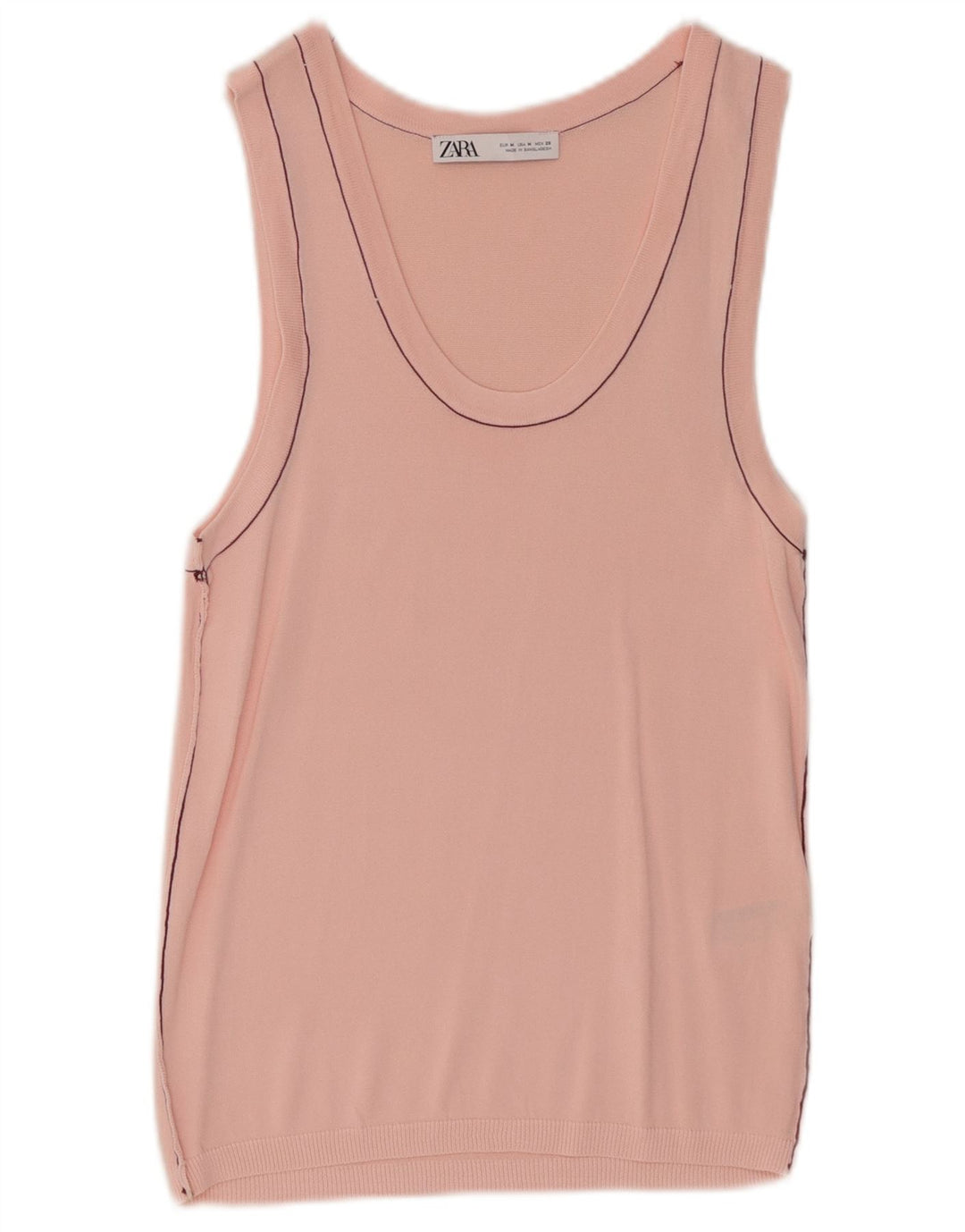 Zara Damen Weste Top UK 12 Mittelrosa Viskose