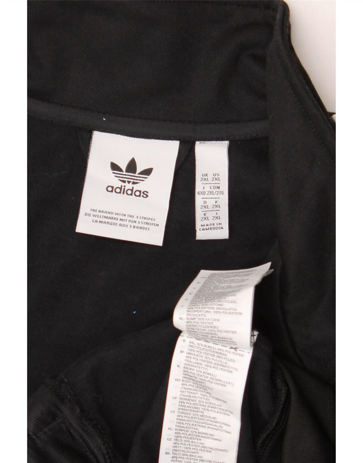 ADIDAS Herren-Trainingsanzug mit grafischem Oberteil, 2XL, schwarzes Farbblock-Polyester