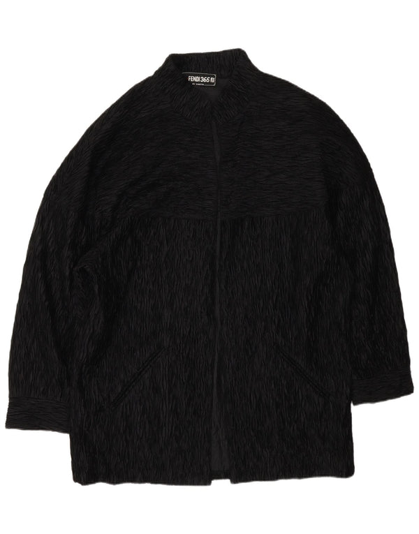 Fendi Damen Offener Mantel UK 18 XL Schwarz