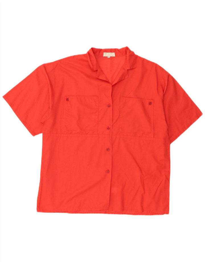 Vintage Damen Kurzarmshirt IT 46 Große rote Baumwolle