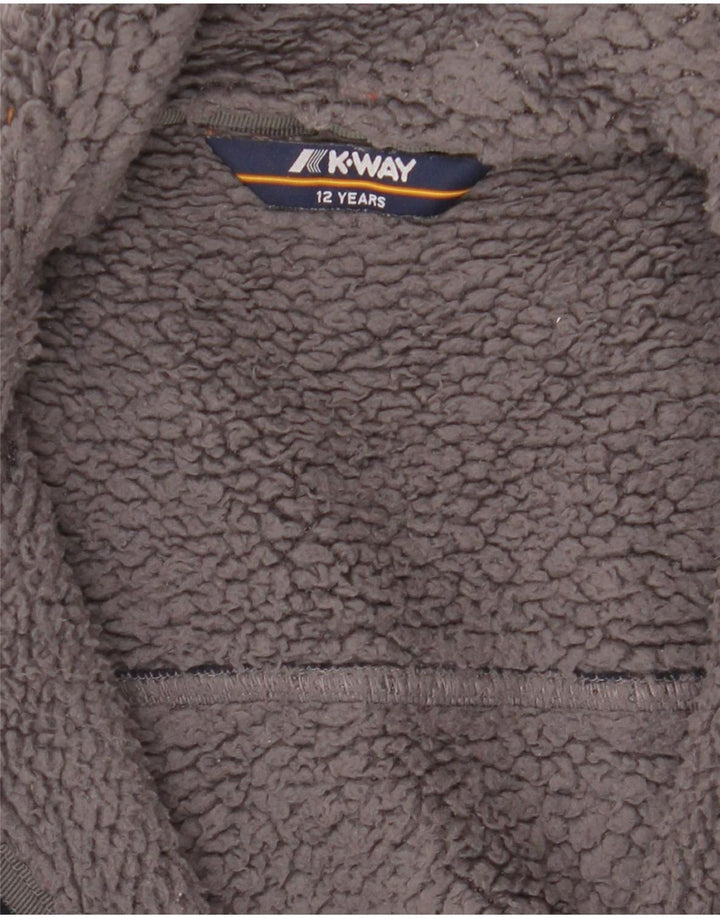 K-Way Sherpa-Fleecejacke für Jungen, 11–12 Jahre, marineblaues Polyester