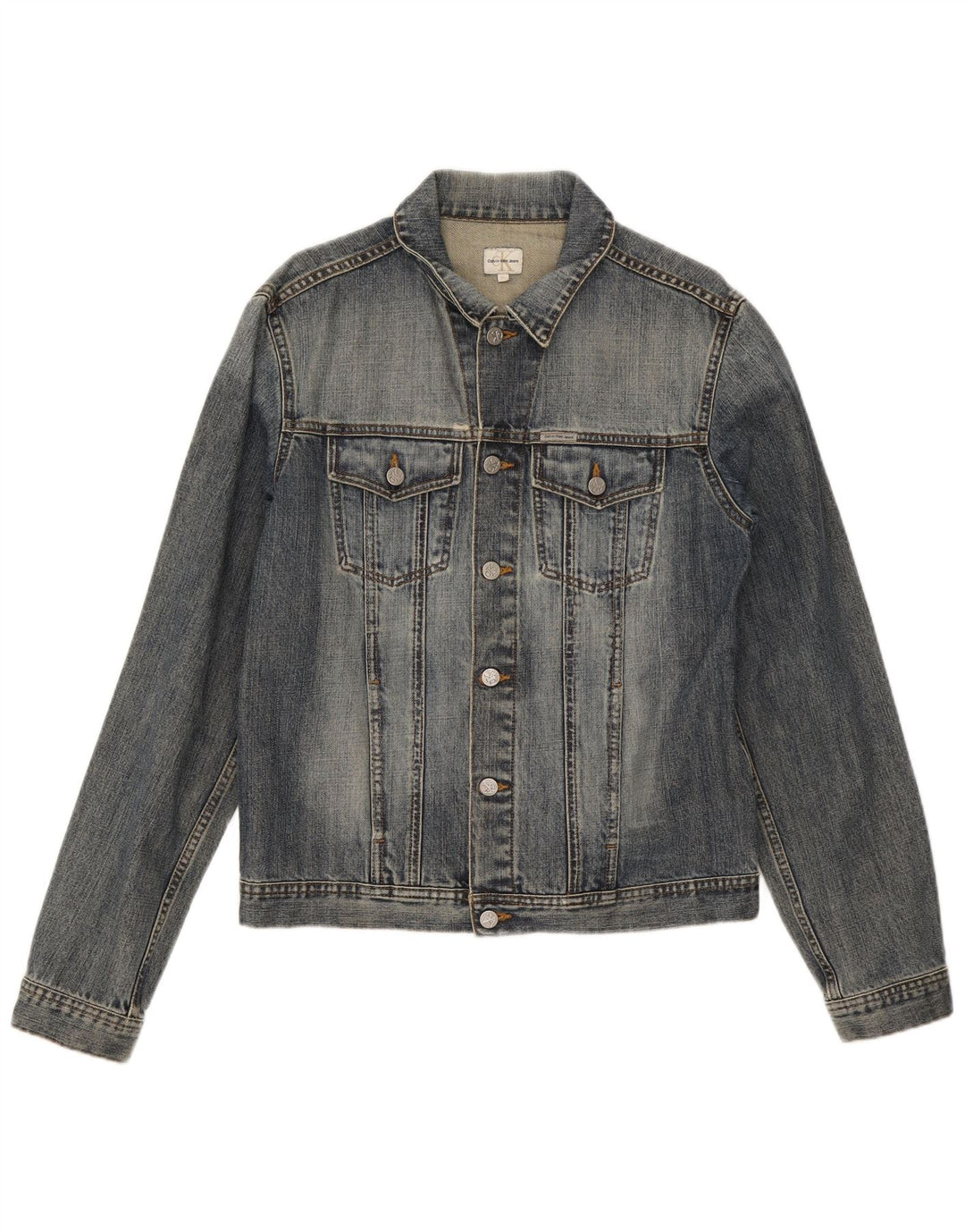 Calvin Klein Herren Jeansjacke UK 42 XL Blaue Baumwolle