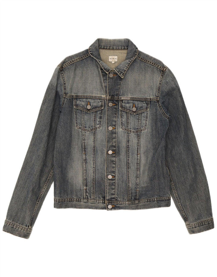 Calvin Klein Herren Jeansjacke UK 42 XL Blaue Baumwolle