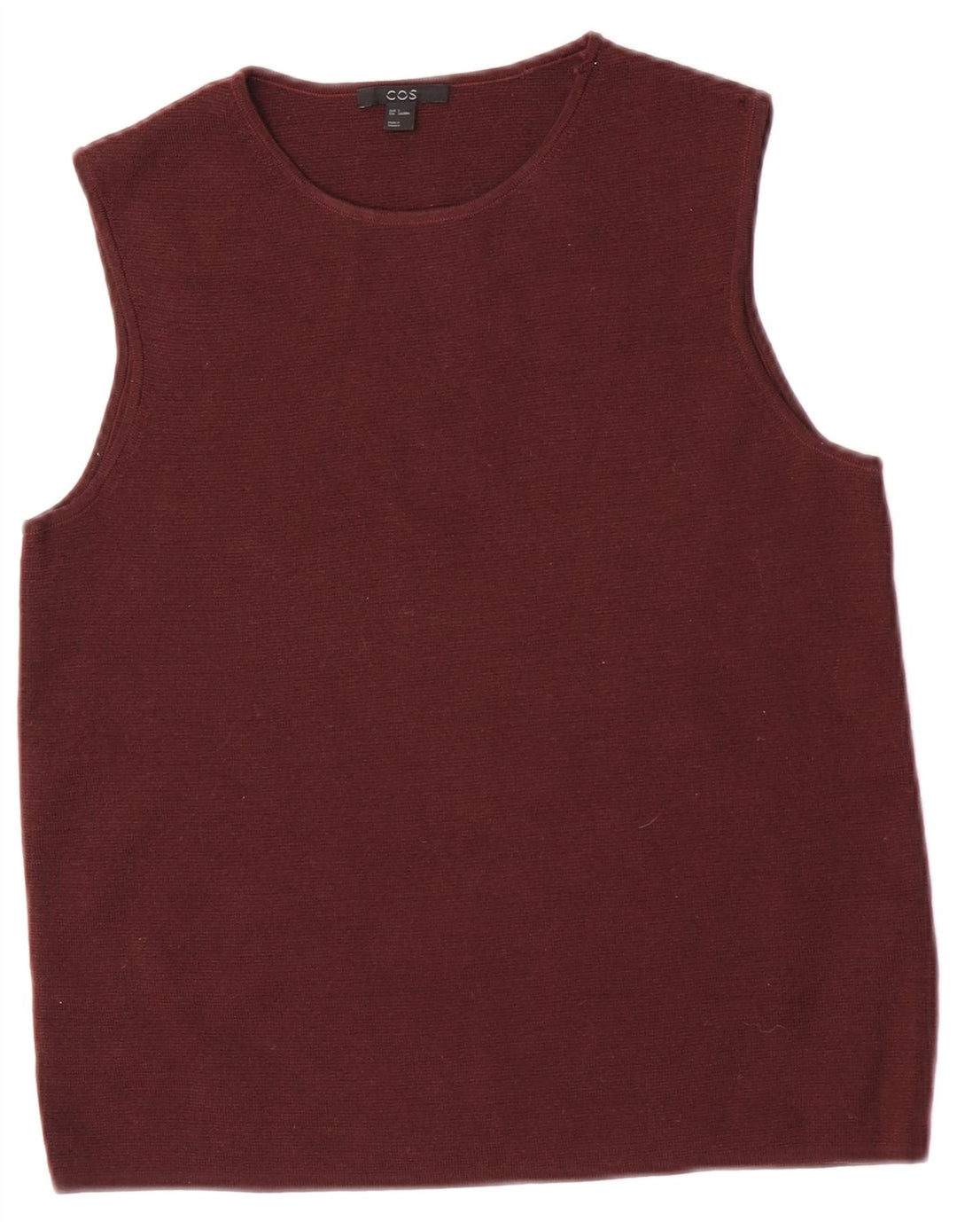 Cos Damen Weste Tank Top UK 10 Small Burgunderrote Wolle