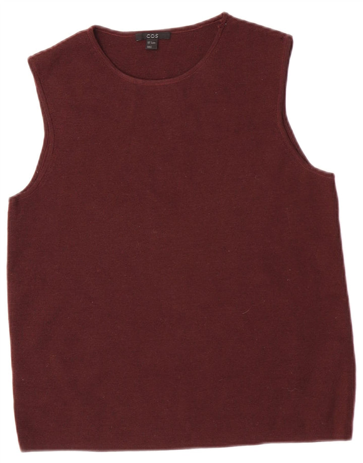 Cos Damen Weste Tank Top UK 10 Small Burgunderrote Wolle