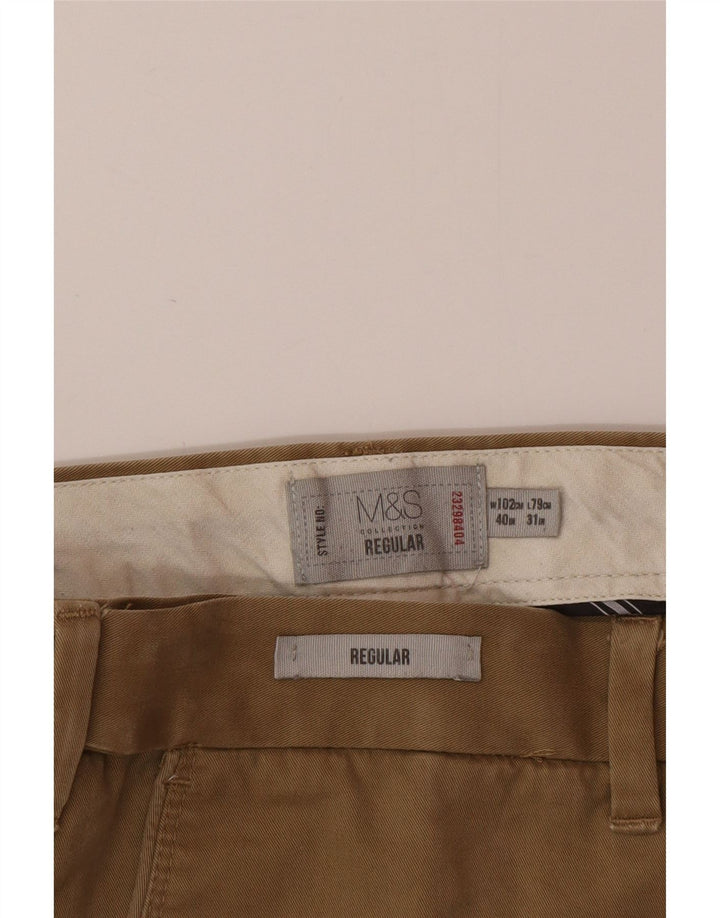 Marks & Spencer Herren-Chinohose, normal, B40, L31, Braun, Baumwolle