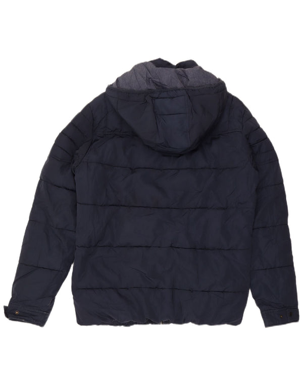 Jack & Jones Herren-Jacke mit Kapuze, gepolstert, Größe 40, Marineblau