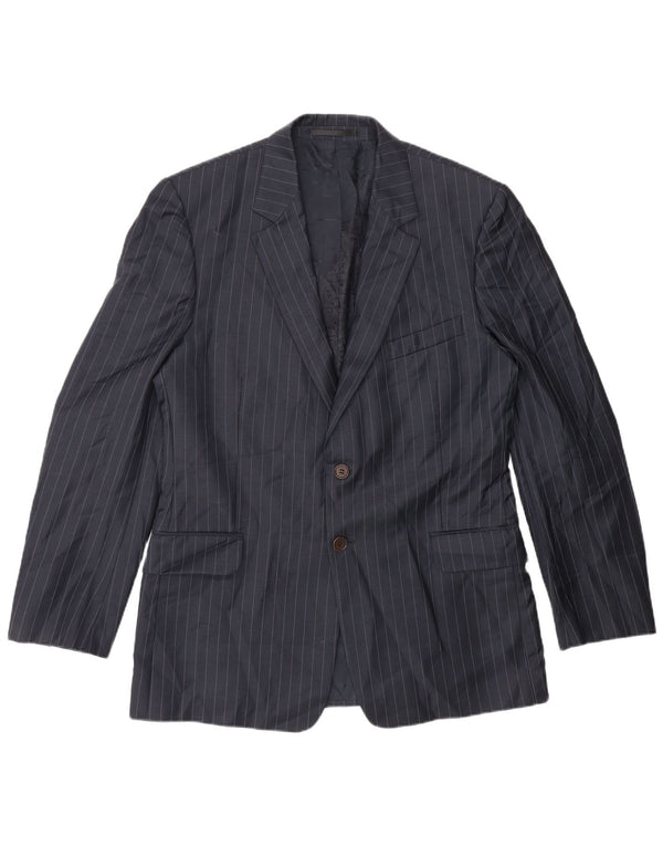 Paul Smith Herren 2-Knopf-Blazerjacke UK 42 XL Marineblaue Nadelstreifenwolle