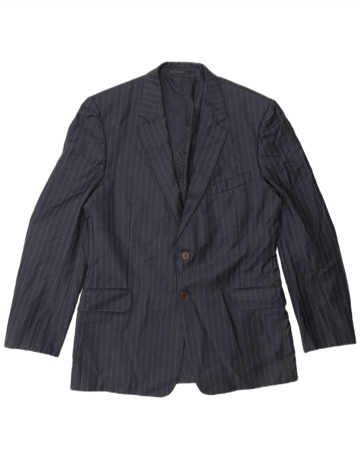Paul Smith Herren 2-Knopf-Blazerjacke UK 42 XL Marineblaue Nadelstreifenwolle